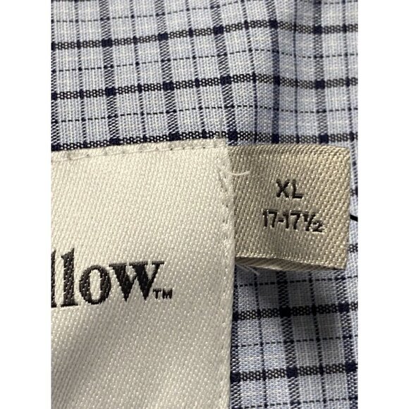 Men's Plaid Standard Fit Non Iron Blue Long Sleeve Button Down Shirt XL  New - Picture 6 of 10